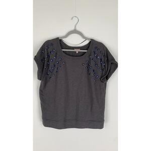 Juicy Couture Women's Vintage Charm Sweater Knitted Short Sleeve Gray Size XL